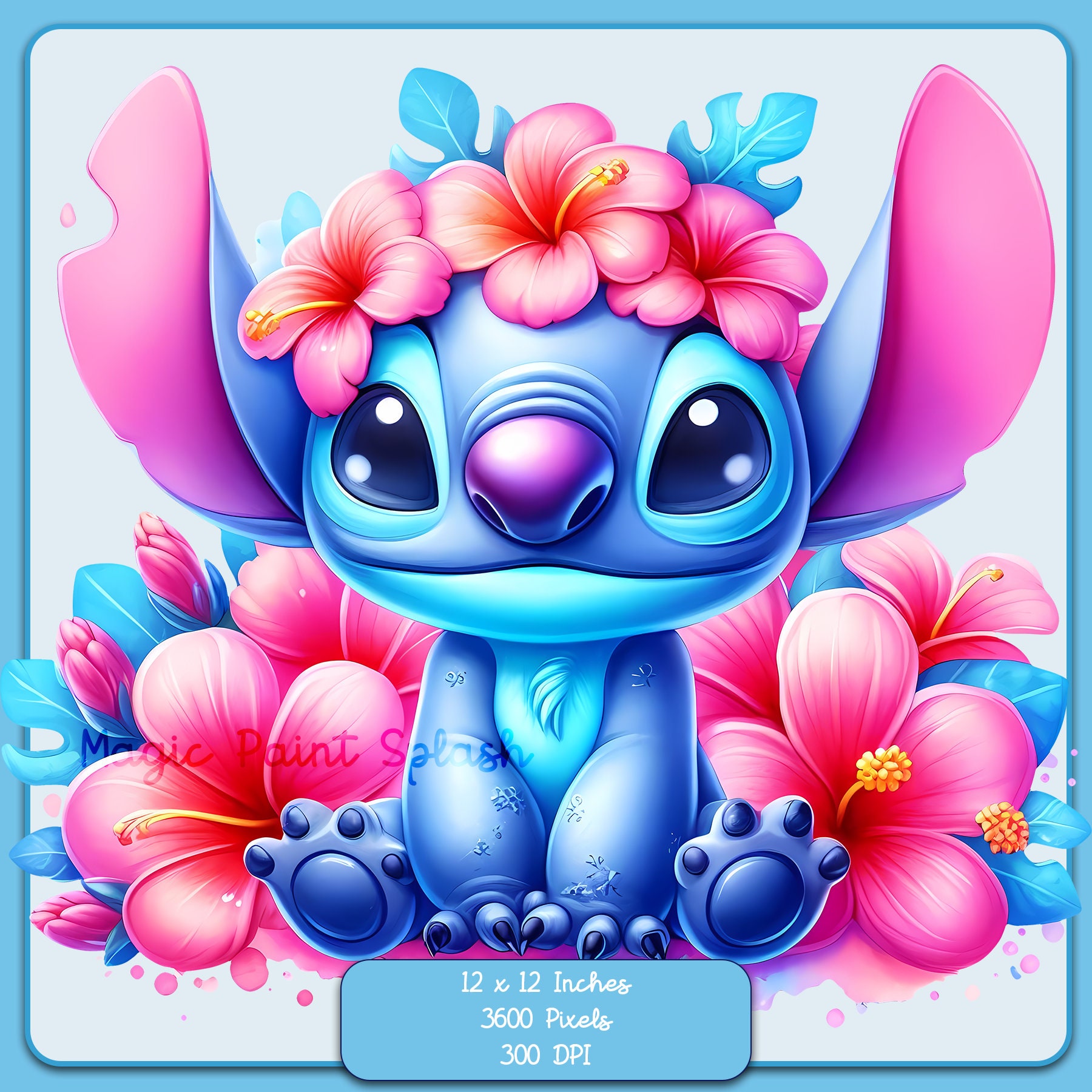 キャンバスアート Disneyスティッチ　ハワイアンレイ キャンバスアート Disneyスティッチ ハワイアンレイ キャンバス