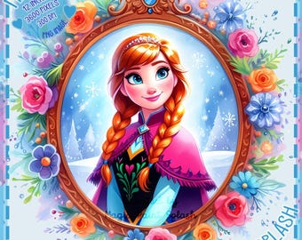23-inch Framed Elsa and Anna Wall Art - Etsy