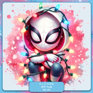 Navidad Spidey Girl acuarela Splash, imágenes prediseñadas, gráficos e ilustraciones, estética del arco iris, imágenes de películas de superhéroes PNG