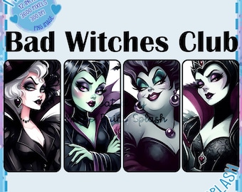 Bad Witches Club PNG: Villain Queens Clipart (Digital Download)