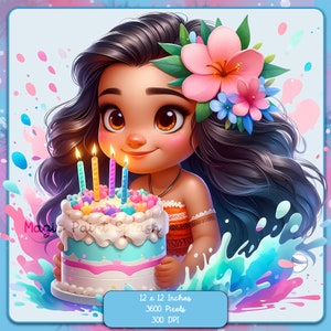 Moana compleanno acquerello Splash, immagini clipart, grafica e opere d'arte, estetica arcobaleno, immagini PNG carina principessa