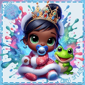 Baby Tiana Feiertage, Aquarell Splash, Clipart-Bilder, Grafiken und Kunstwerke, Weihnachtsästhetik, PNG Süße kleine Prinzessin Bilder