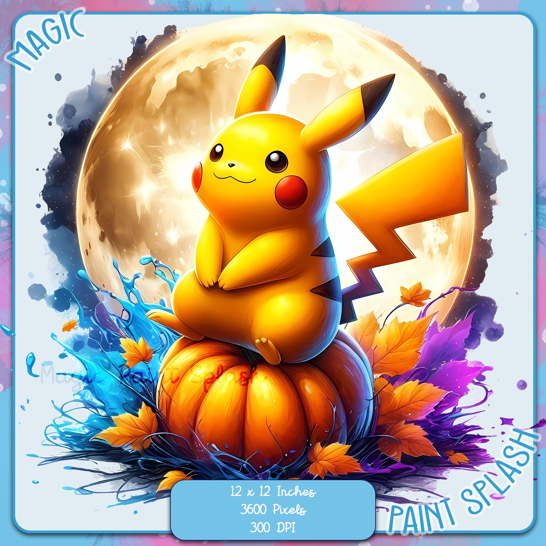 ピカチュウ ハロウィン PNG: 水彩カボチャ クリップアート (デジタル