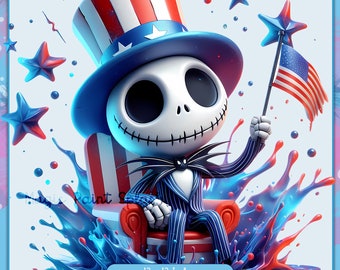 Jack 4th of July Clipart: Patriotic Nightmare PNG (Digital Download)