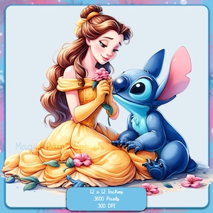 Imagen PNG de Belle y Stitch, imágenes prediseñadas, gráficos e ilustraciones, imágenes PNG de princesita linda