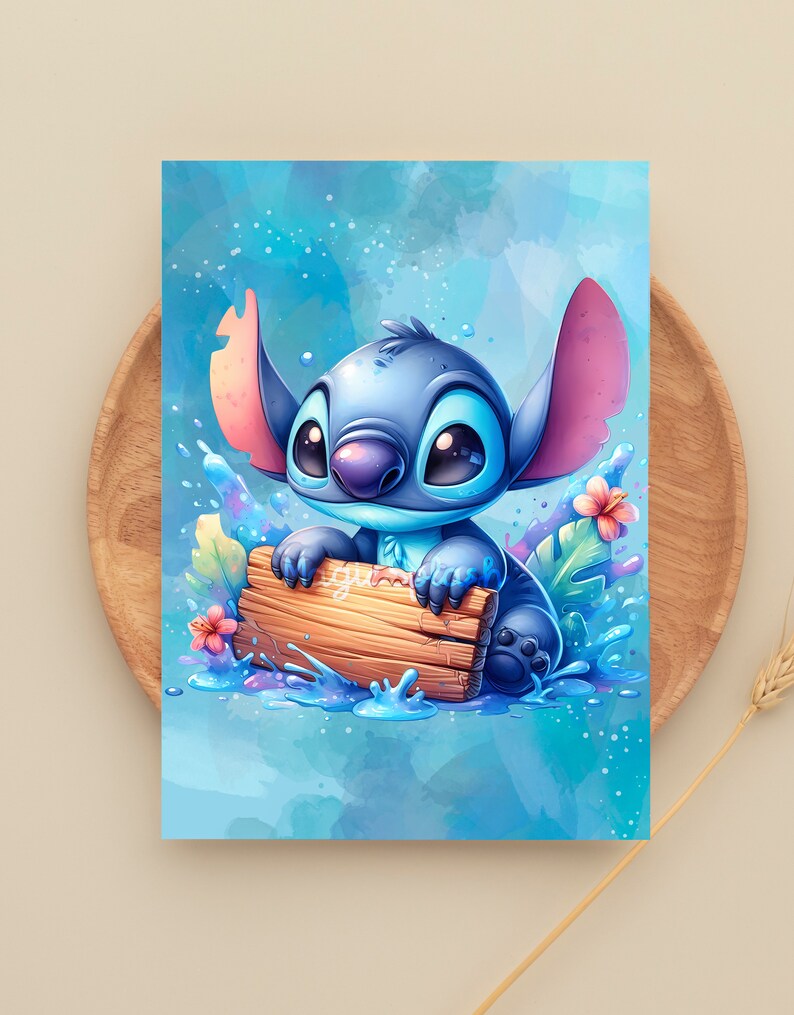 Stitch Sign In Personalized Stitch Sign: Watercolor Splash Clipart (digital Download ...