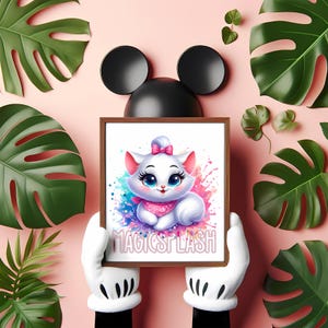 Marie White Kitten Watercolor Splash, Clipart Images, Graphics and