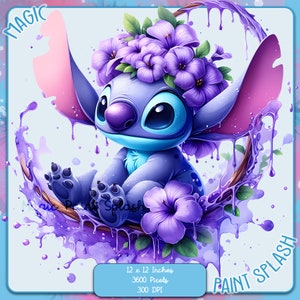 Point floral avec éclaboussures d'aquarelle de fleurs violettes, Images Clipart, graphiques et oeuvres d'art, esthétique arc-en-ciel, Images de point mignon PNG