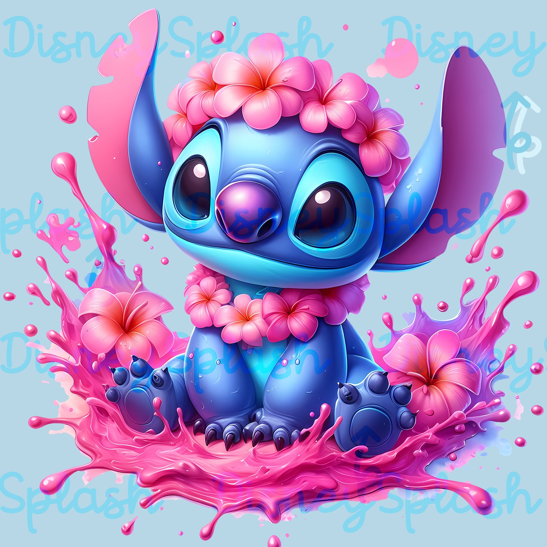 キャンバスアート Disneyスティッチ　ハワイアンレイ キャンバスアート Disneyスティッチ ハワイアンレイ