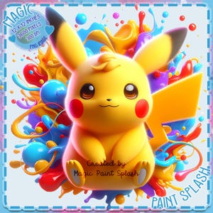 ピカチュウ水彩スプラッシュ、クリップアート画像、グラフィックスとアートワーク、虹の美学、PNG ゲーム画像