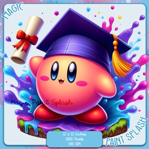Kirby Diploma Aquarell Splash Clipart-Bilder, Grafiken und Kunstwerke, Regenbogen Ästhetik, PNG Cute Stitch Bilder