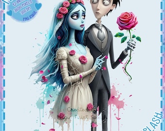 Emily and Victor Clipart: Gothic Bride PNG Image (Digital Download)