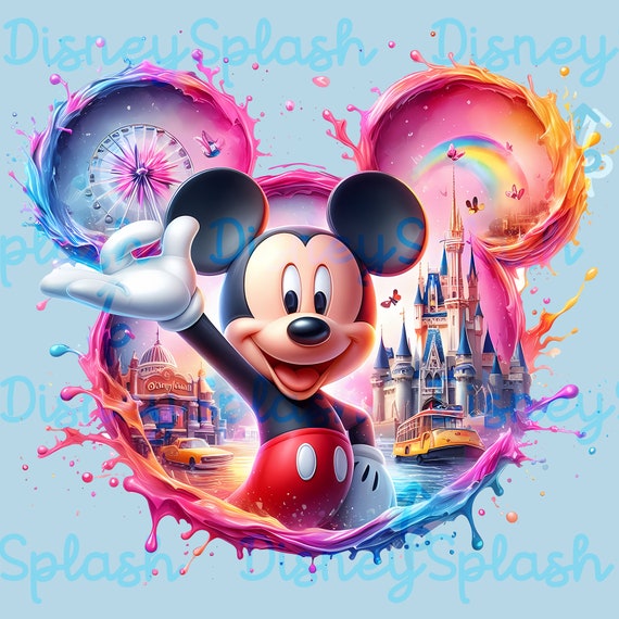 ミッキーマウス ディズニーランド PNG: レインボー 水彩スプラッシュ