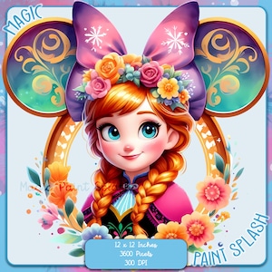 Images clipart aquarelle Anna Frame, graphiques et oeuvres d'art, esthétique arc-en-ciel, images PNG La Reine des neiges