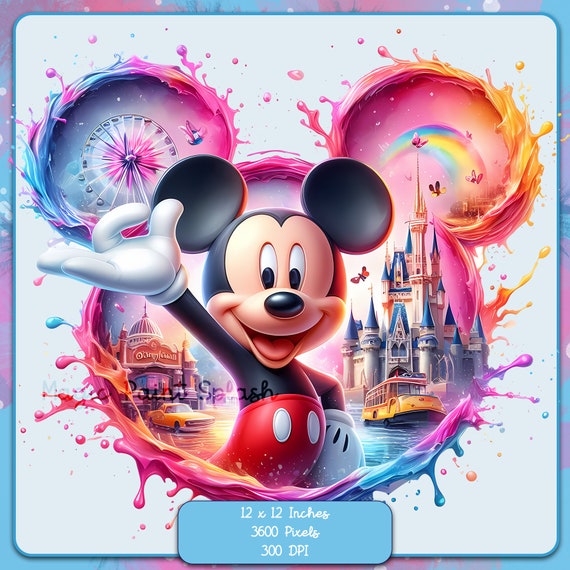 ミッキーマウス ディズニーランド PNG: レインボー 水彩スプラッシュ