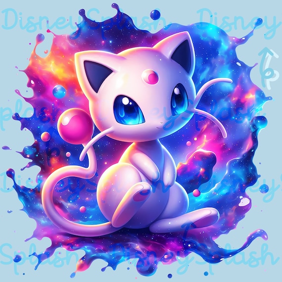 ミュウミュウ ミュウ水彩スプラッシュPNG、レインボーモンスタークリップアート