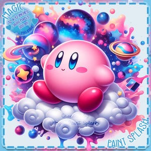Kirby Galaxy Aquarell Splash, Clipart-Bilder, Grafiken und Kunstwerke, Regenbogen Ästhetik, PNG niedliche Charakterbilder
