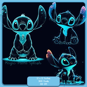 3 immagini PNG Silhouette Stitch, immagini clipart, grafica e opere d'arte, estetica arcobaleno luminoso, immagini PNG carine di Lilo