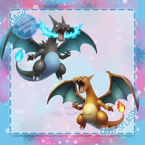 Charizard & Mega Charizard 2 PNG Images: Monster Clipart Image (Digital Download)