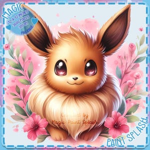 Eevee floreale PNG, immagini clipart, grafica e opere d'arte, estetica arcobaleno, immagini PNG di simpatici piccoli mostri