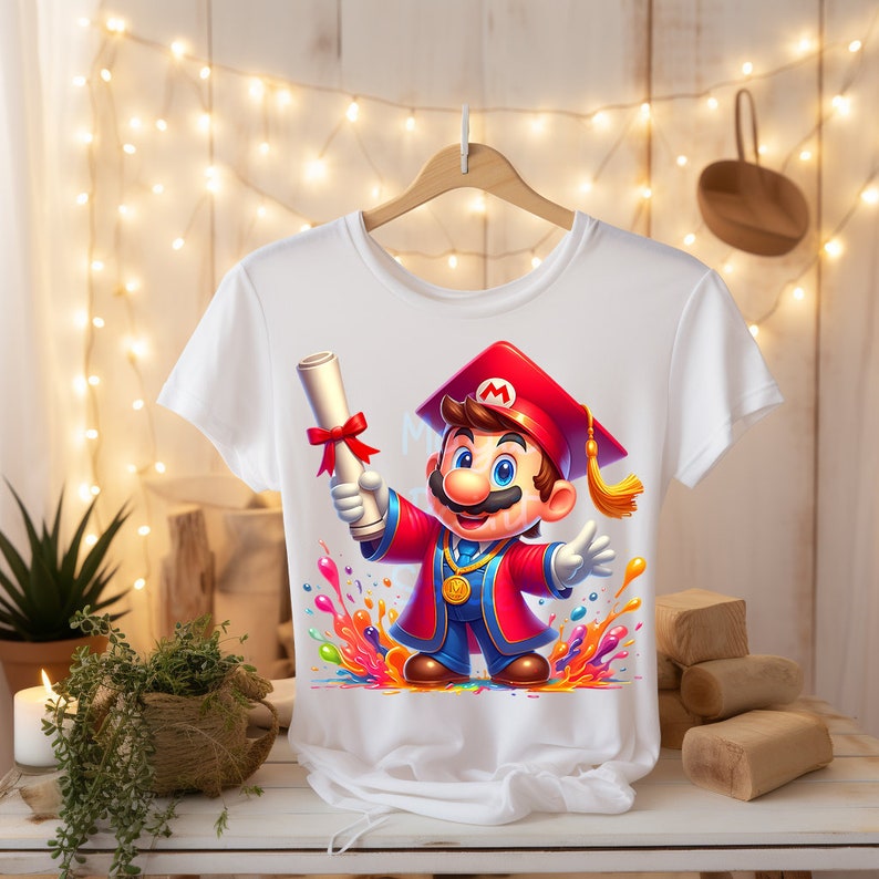 Mario Abschlussfeier Clipart: Rainbow Splash PNG (Digitaler Download) Bild 4