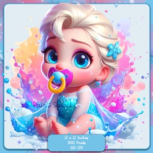Baby Anna Acquerello Splash, Immagini Clipart, Grafica e opere d'arte, Estetica arcobaleno, Immagini PNG carine della piccola principessa