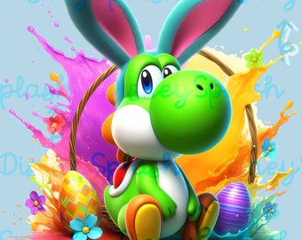 ヨッシー イースターバニー クリップアート: レインボー スプラッシュ