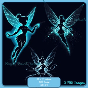3 immagini PNG della sagoma di Campanellino, immagini clipart, grafica e opere d'arte, estetica arcobaleno luminoso, immagini PNG della principessa carina