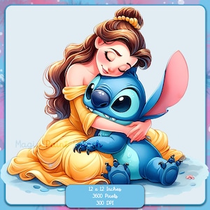 Belle und Stitch PNG-Bild, Clipart-Bilder, Grafiken und Kunstwerke, PNG-Bilder von süßen kleinen Prinzessinnen