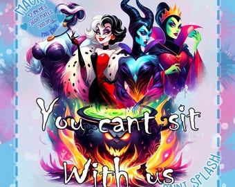 Villainous Queens Watercolor Splash Art: PNG Clipart (Digital Download)