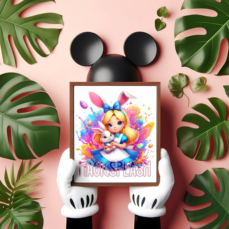 Alice Bunny PNG Clipart | Cute Easter Girl Holding Rabbit | Sublimation ...