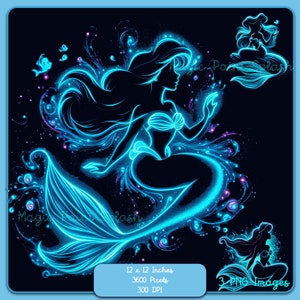 3 Imagens PNG de silhueta de Ariel, imagens clipart, gráficos e obras de arte, estética de arco-íris brilhante, imagens PNG de princesa fofa