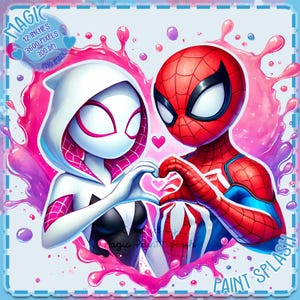 Spidey Valentine aquarel splash, clipartafbeeldingen, graphics en artwork, regenboogesthetiek, png-superheldenfilmafbeeldingen