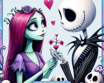 Jack and Sally Clipart: Nightmare Before Christmas PNG Image