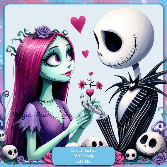 Jack and Sally Clipart: Nightmare Before Christmas PNG Image