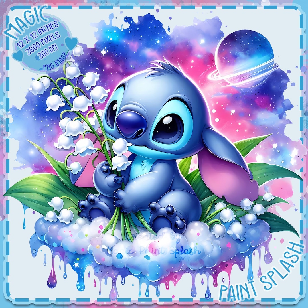 Clipart de lirio de los valles de Stitch: Nube caprichosa PNG (Descarga  digital) - Etsy México, image size:1080x1080