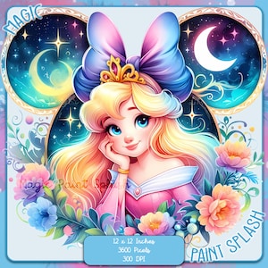 Aurora Frame aquarel splash, clipartafbeeldingen, afbeeldingen en illustraties, Rainbow esthetiek, PNG prinses afbeeldingen
