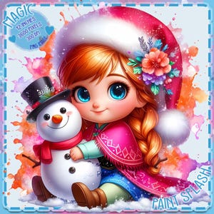 Baby Anna Feiertage, Aquarell Splash, Clipart-Bilder, Grafiken und Kunstwerke, Weihnachtsästhetik, PNG Süße kleine Prinzessin Bilder
