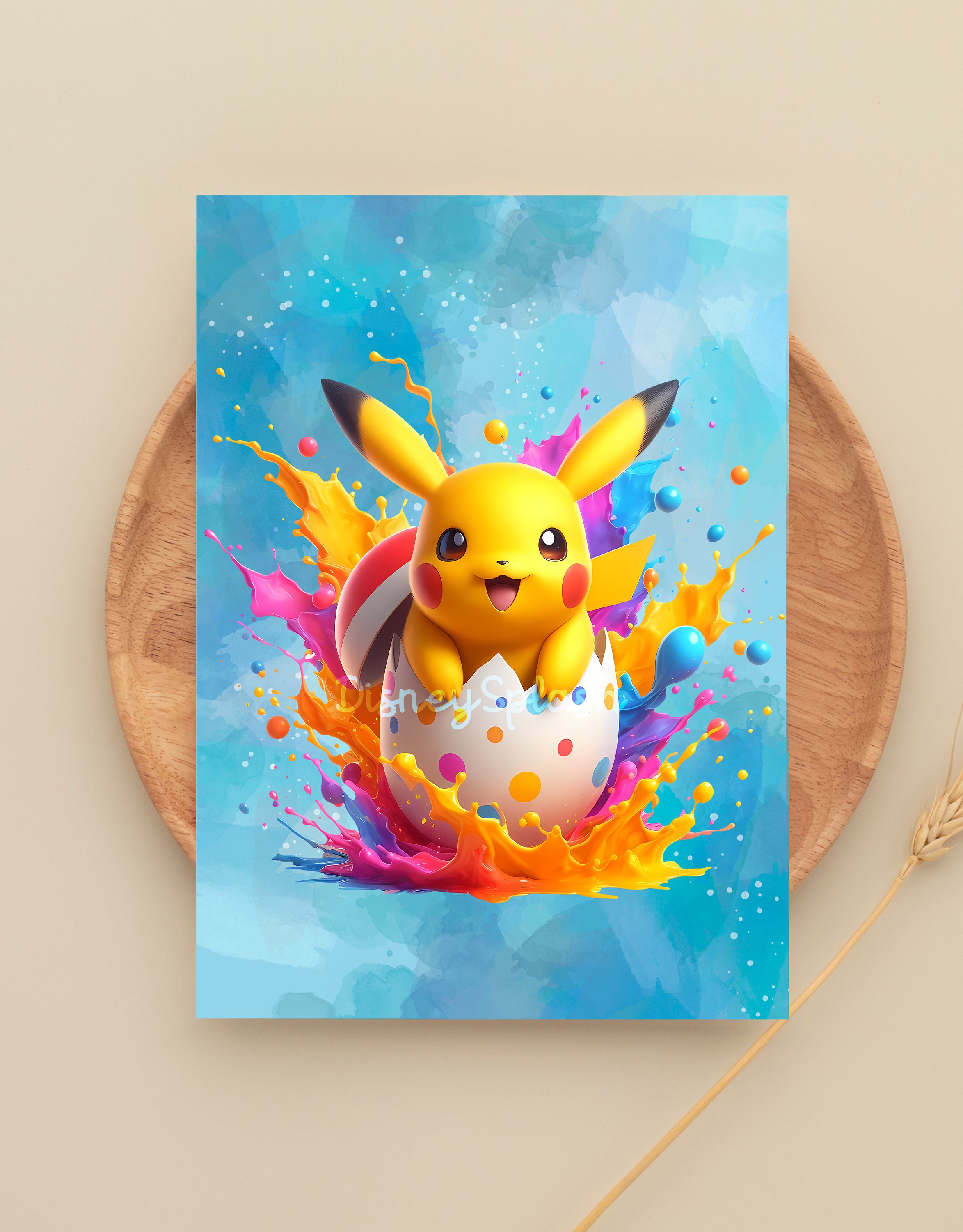 ピカチュウ イースターエッグ クリップアート: 水彩スプラッシュ PNG