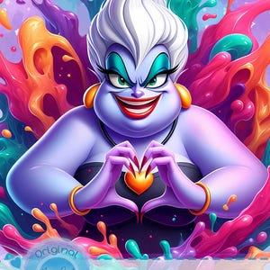 Ursula Heart Hands Clipart: Rainbow Watercolor Splash (PNG Digital Download) image 2