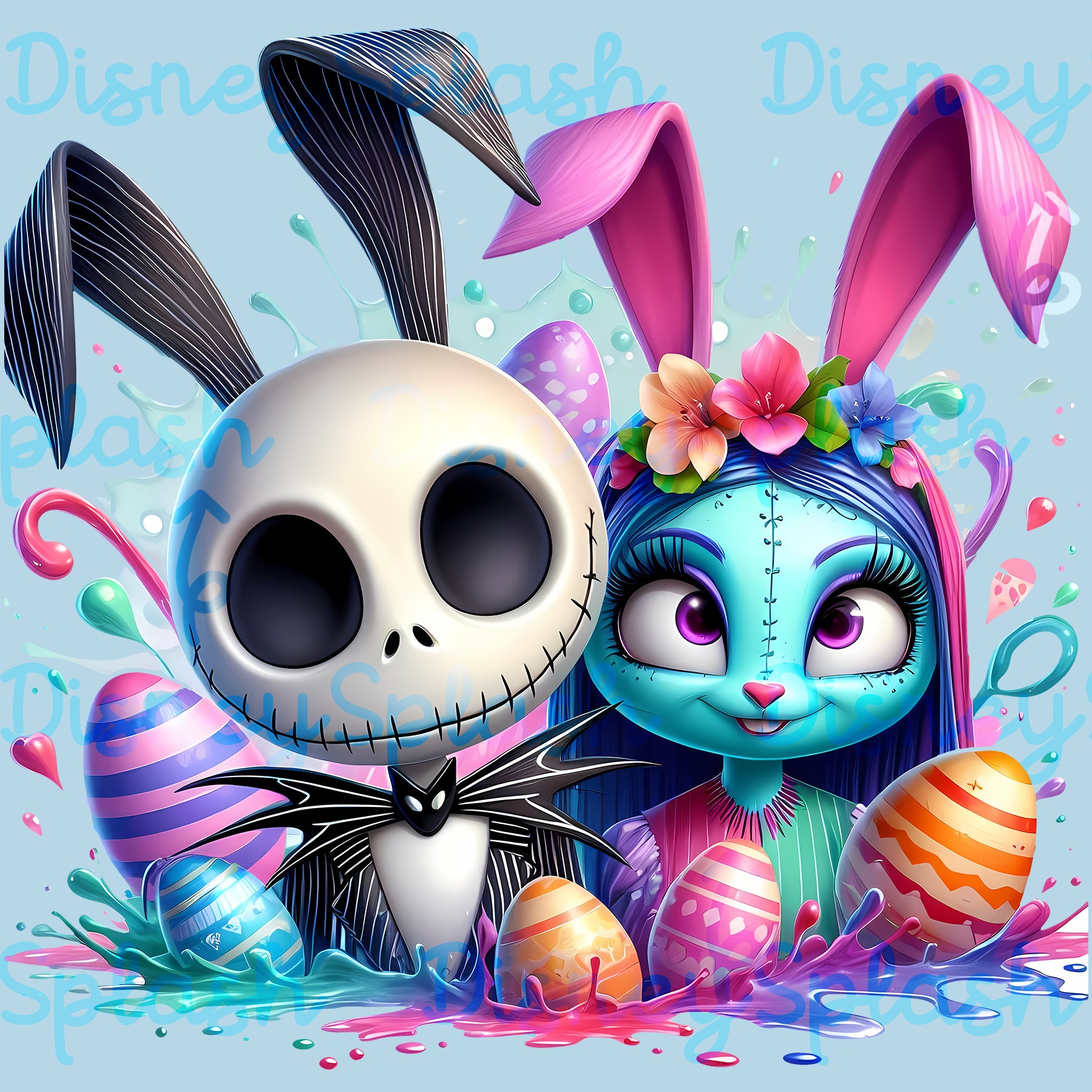 ジャックとサリーのイースターバニーのクリップアート：ナイトメアー