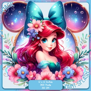 Images Clipart aquarelle Ariel Frame, Graphiques et oeuvres d'art, Esthétique arc-en-ciel, Images PNG de sirène