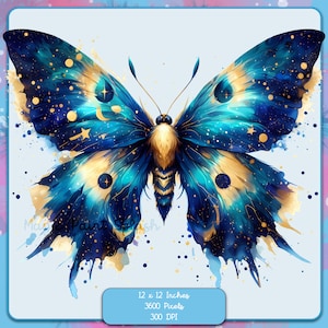 Himmlischer Mondmotten-Aquarellspritzer, Clipart-Bilder, Grafiken und Kunstwerke, Regenbogenästhetik, PNG-Käferbilder