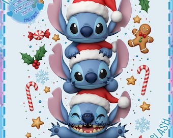 Christmas Stitchmas PNG: Holiday Character Art (Digital Download)
