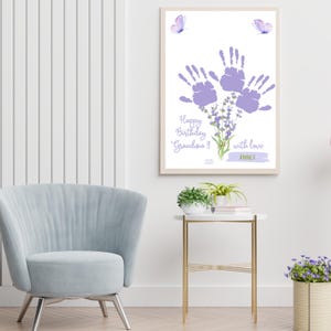 Grandma Birthday Poster | Birthday Handprint Gift | Handprint Birthday Card for Grandma | Gift from Kids