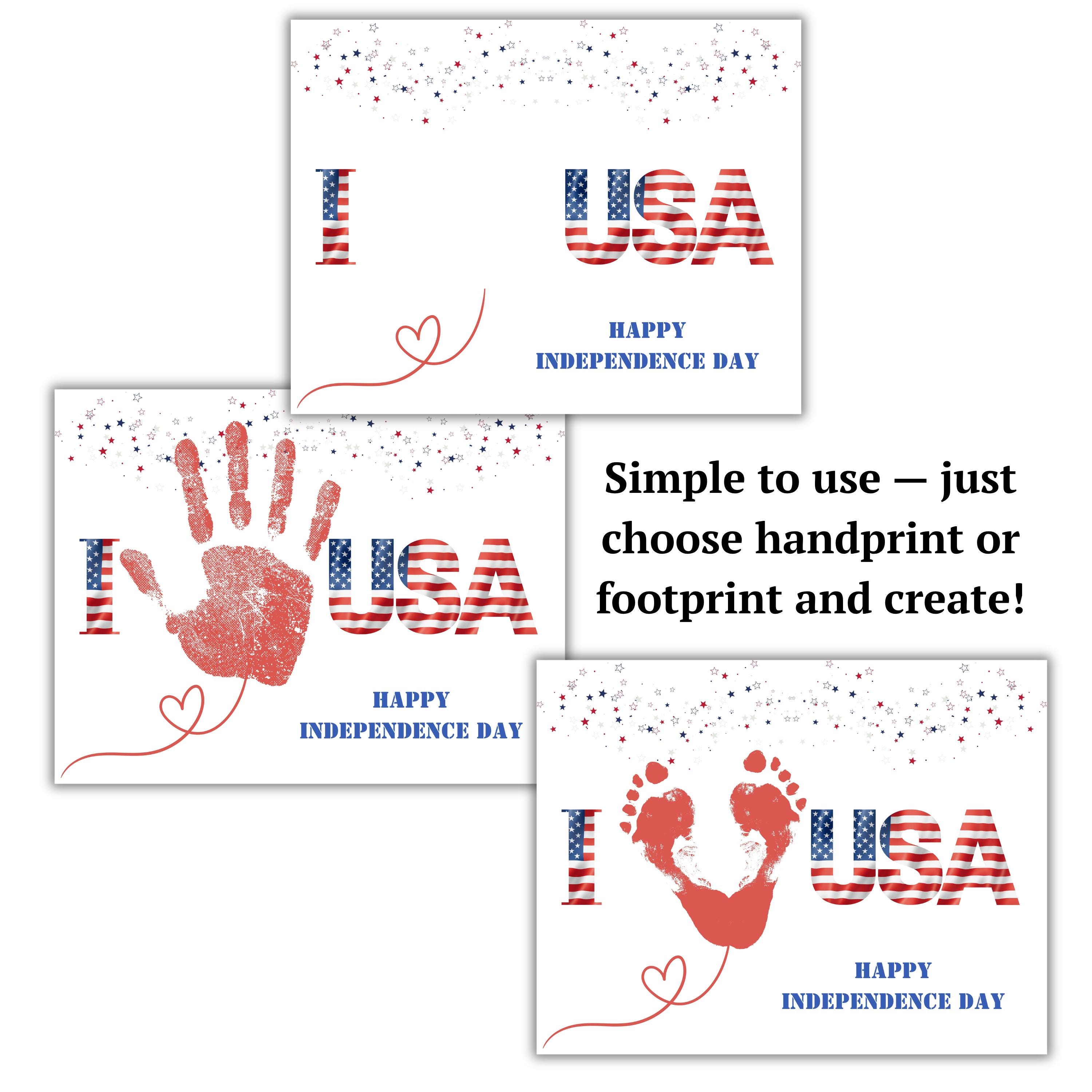 4th of July Handprint Craft Bundle, Patriotic Kids Activity, Footprint ...