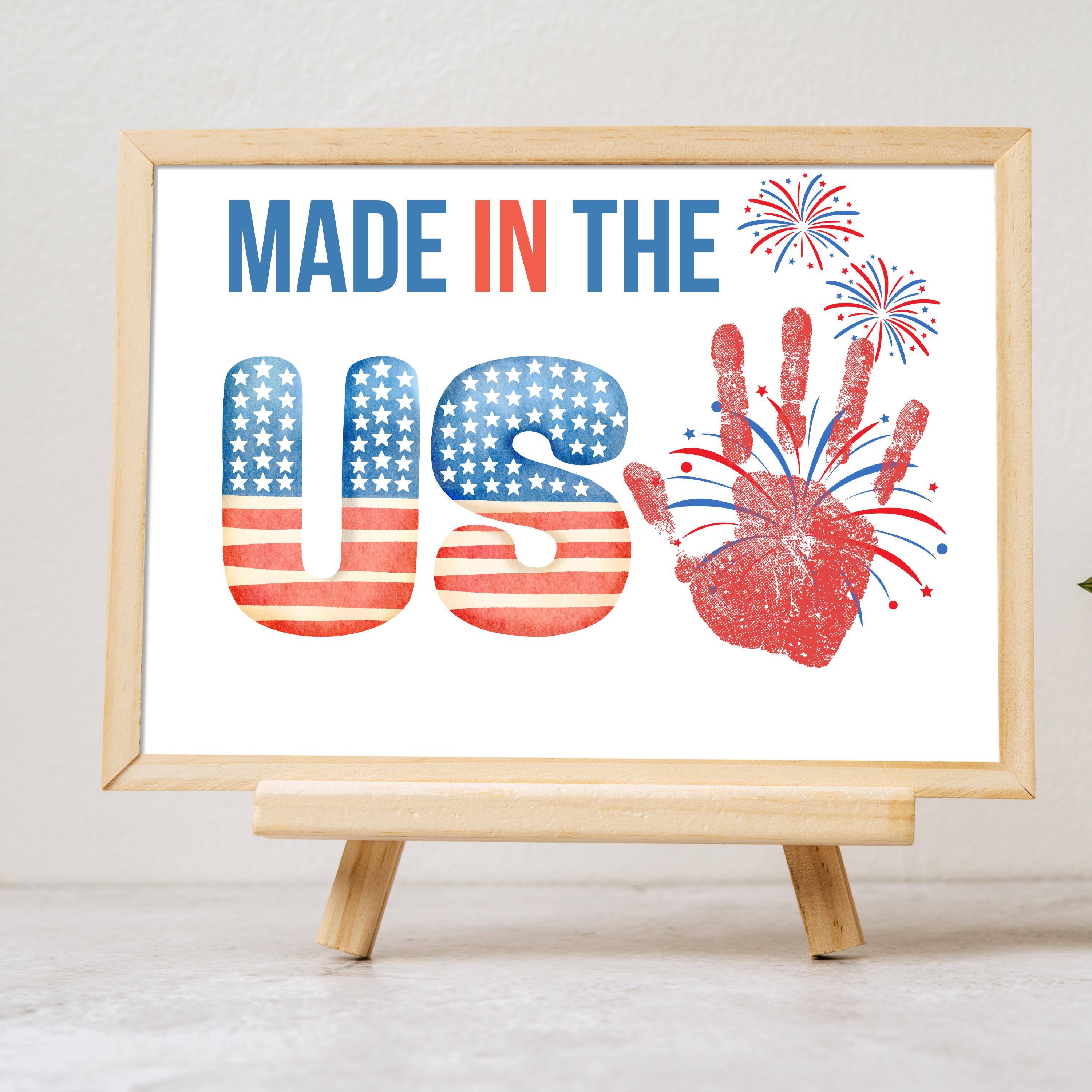 4th of July Handprint Craft Bundle, Patriotic Kids Activity, Footprint ...