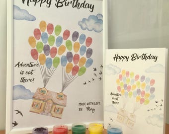 Fingerabdruck Geburtstagskarte Handwerk: DIY Andenken Geschenk (Digitaler Download)
