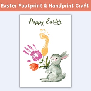 Fußabdruck Osterdekoration – Frohe Ostern | Kids Handabdruck & Fußabdruck Aktivität | Kinder-Oster-Aktivität | Digitaler Download
