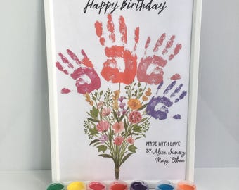 Handprint Flower Birthday Card: DIY Keepsake Gift (Digital Download)